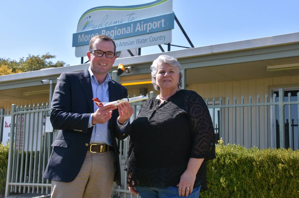 Northern Tablelands MP Adam Marshall and Moree mayor Katrina Humphries have joined forces to ensure QantasLink remains the Moree to Sydney air service provider.