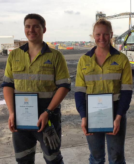 TOP GONG: Tyler Mills and Georgia Foley were acknowledged for their hard work at the New England Regional Training Awards. Photo: Supplied 