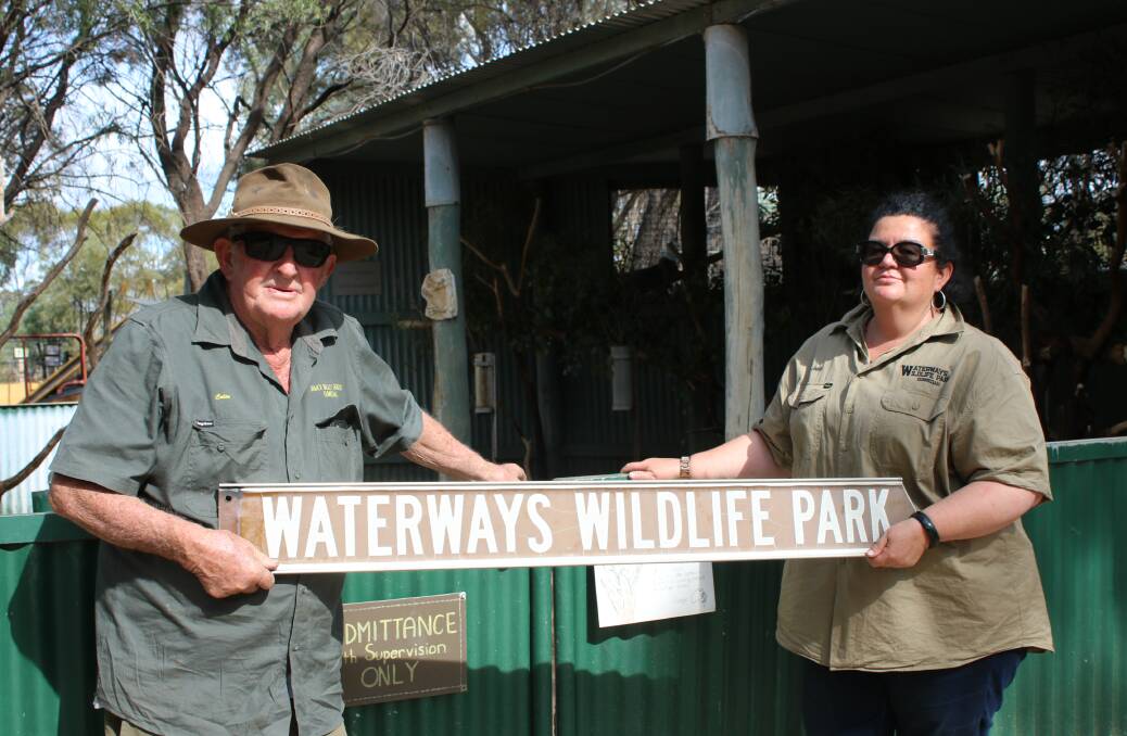 Colin and Jodi Small at Waterways Wildlife Park on Tuesday.