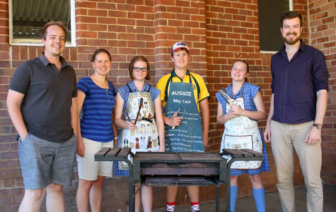 HOSTS WITH THE MOST: Gunnedah Anglican Church assistant minister Aiden Sibrava, MTS apprentice Lisa Newnham, teens Kelliana Brown, Josh Langdon and Tamara Brown, and MTS apprentice Matt Stones are prepping for Youth Surge on Friday.