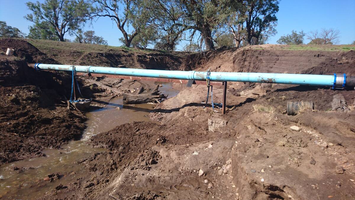 A repaired section of the pipeline that connects Quipolly Dam to Werris Creek's water treatment plant. Photo: Liverpool Plains Shire Council.