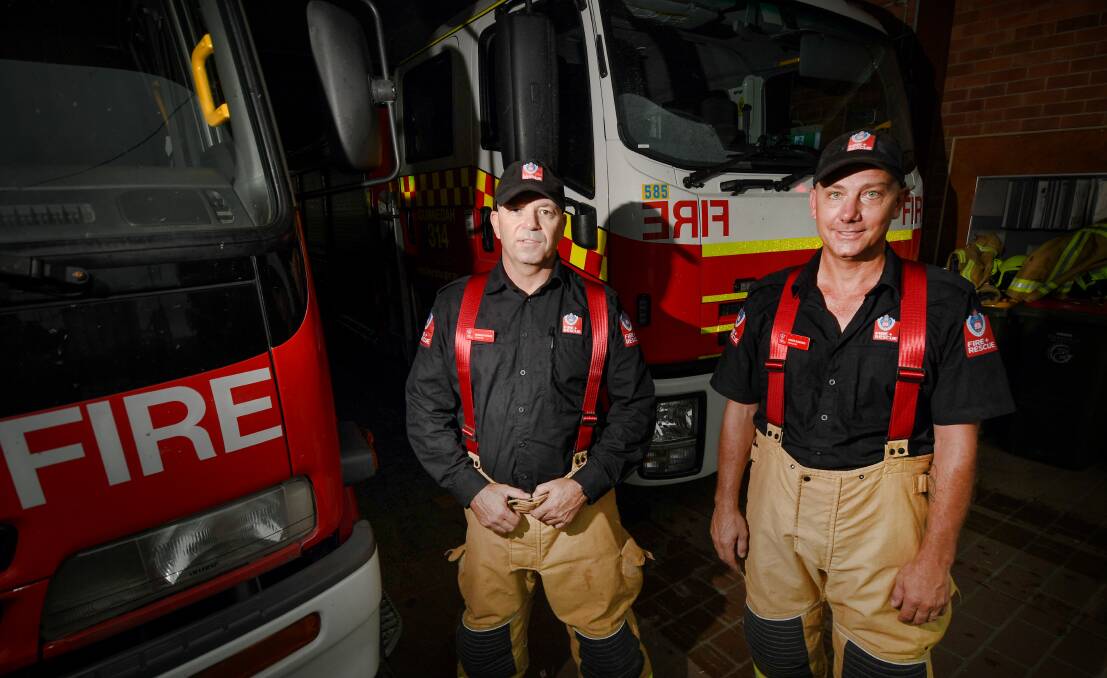 Brenden Knowles and Nathan Barnes joined Gunnedah Fire and Rescue in 2021. Photos: Gareth Gardner
