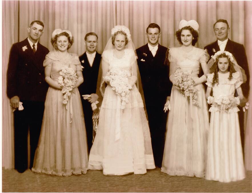 Bill, centre, married Patricia Pawley in 1949.