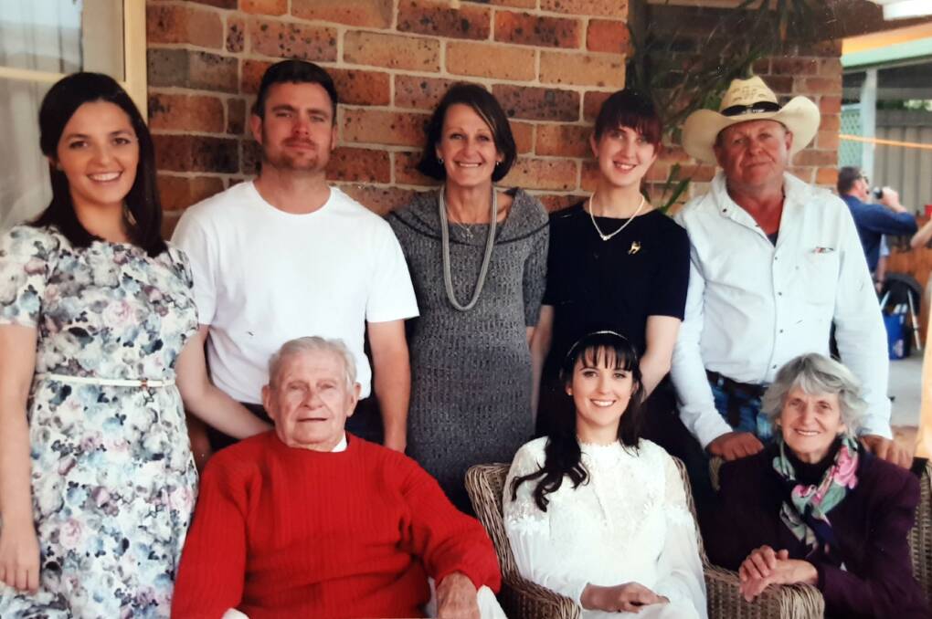 Hal and Judith with two of their children and their grandchildren in 2015.