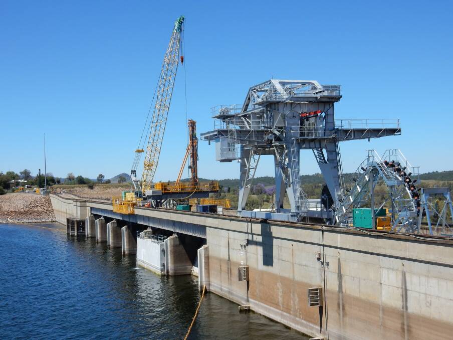 Work is continuing on the Keepit Dam wall. Photo: Supplied