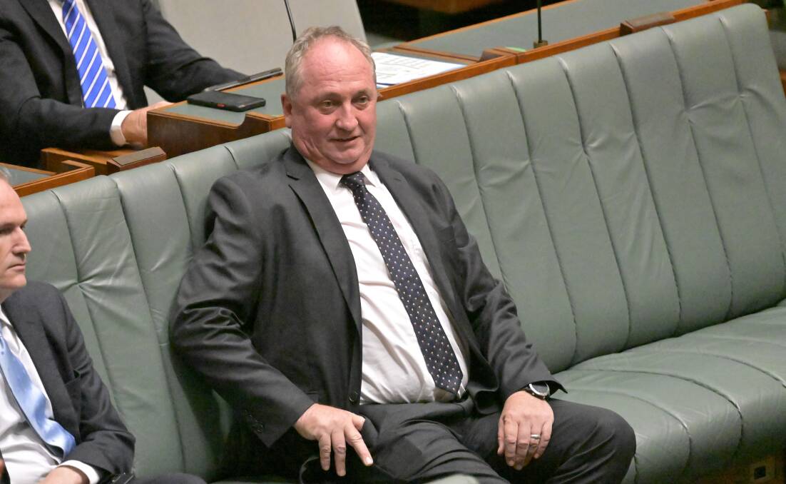 Barnaby Joyce fronts up to question time on Monday. Picture Keegan Carroll