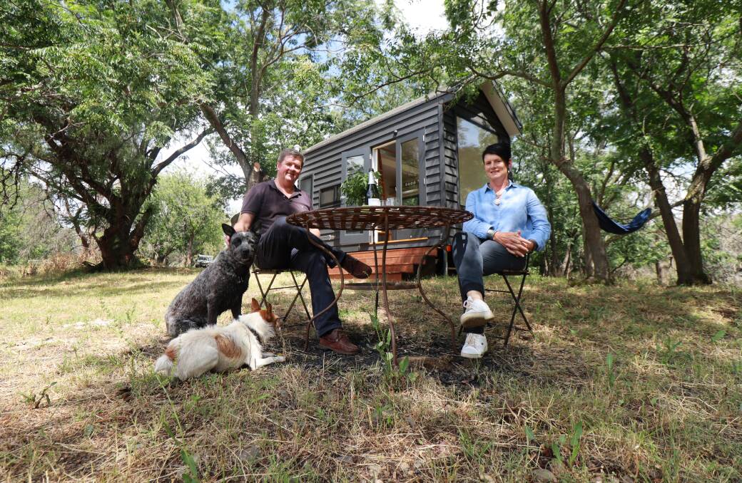 ESCAPE: Campbell and Narree McIntosh's tiny home at 'Dungowan Station' is the first getaway of this kind in the region. Photo: Jacinta Dickins