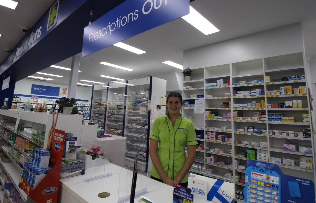 THANK YOU: Ella Anderson from Blooms Chemist in Tamworth thanks customers for their understanding during the pandemic. Photo: Jacinta Dickins