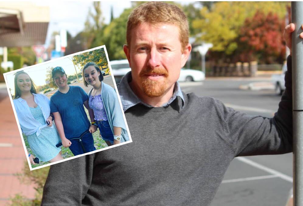 POINT: NSW Teachers Federation's Michael Sciffer says putting teachers into the priority groupings for vaccinations would ease community anxiety. Inset: Grace, Jack and Emma McCulloch.