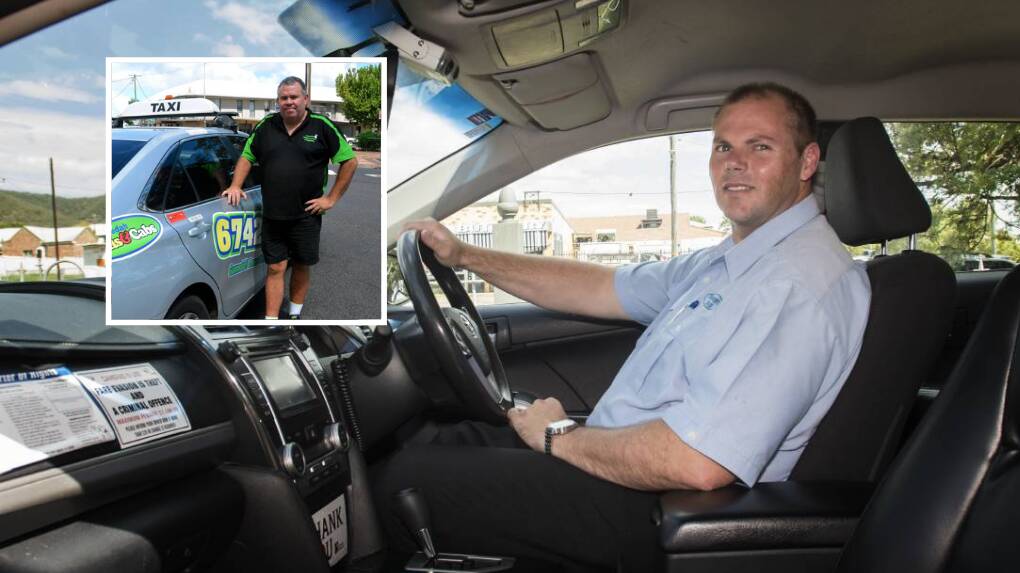 NO REST: General manager of Tamworth Radio Cabs Tristan Rainey asks for revelers to respect taxi drivers on one of the busiest nights of the year. Inset: Jason Bush, Gunnedah Taxi and Cab service.