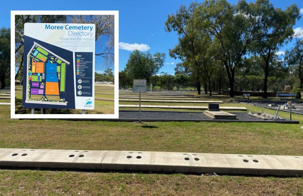 LOCATION: The sign denoting the 'destitute' section of the Moree cemetery has been removed after public concern was brought to council's attention. Photo: Supplied