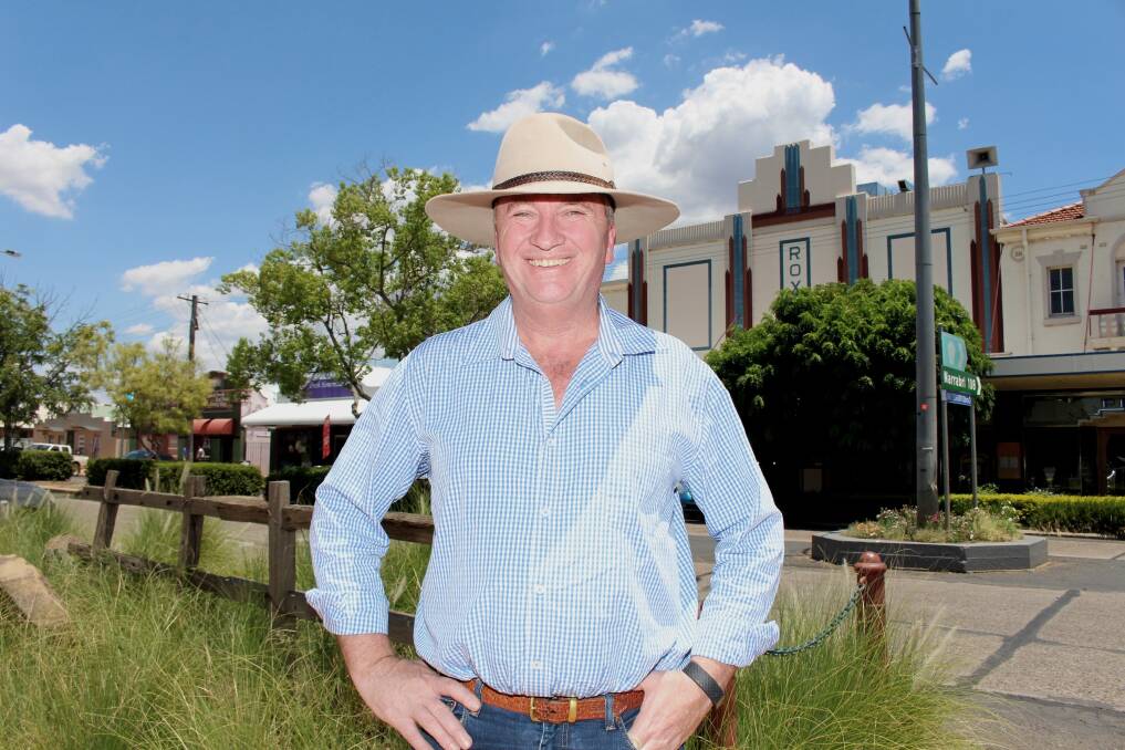 STIMULUS: New England MP Barnaby Joyce in Bingara, says the funding will help support economic recovery from drought. Photo: Supplied