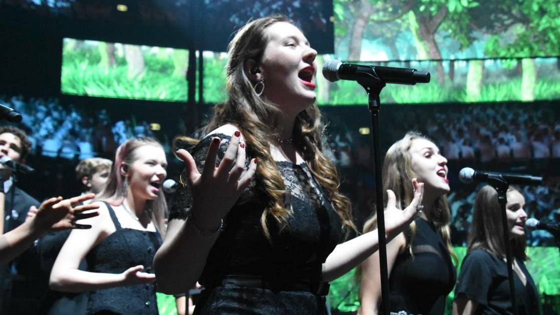 SPECTACULAR: Hannah Burton of Oxley High was a driving force behind the music of the Schools Spectacular as one of the elite backing vocalists last year. Photo: Supplied