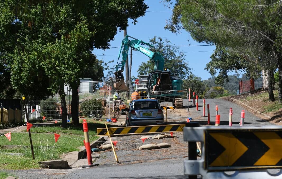 WORKS: The block on the corner of Darling and Napier streets in North Tamworth is undergoing drainage works in preparation for future subdivision. Photos: Gareth Gardner