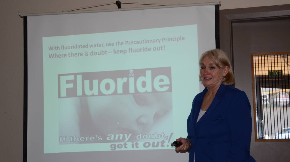 OPPONENTS: Fluoride Action Network's Merilyn Haines gives a public workshop against fluoride. Photo: Billy Jupp