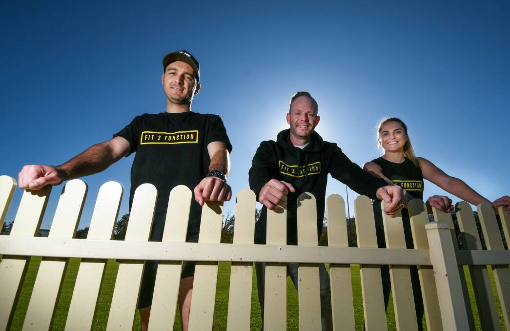 BACK IN ACTION: Fit2Function's Adam Brook, Brady Walker and Natalie Lambeth are ready to begin hosting bootcamps after a relaxing of restrictions. Photo: Gareth Gardner 150520GGA01
