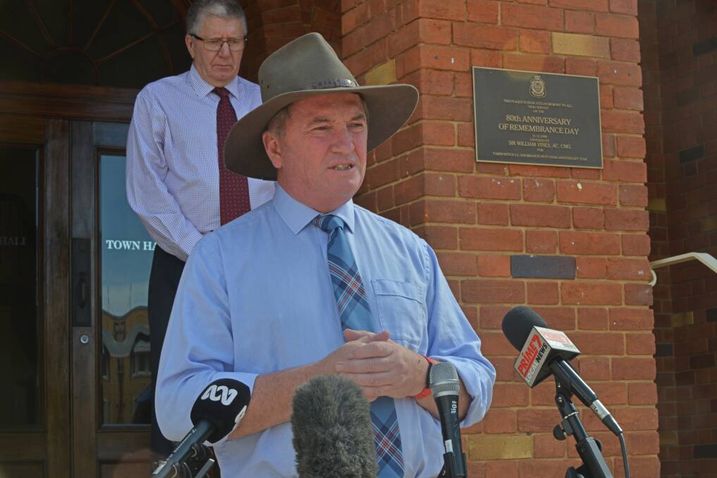PROGRESS: New England MP Barnaby Joyce announced Tamworth's specific COVID-19 pop-up testing and treatment clinics would be operational in the coming days. Photo: Billy Jupp 