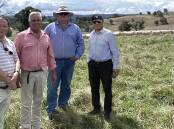 Wool buyer Harry Ying, Tom Henry, Elders Walcha, Wirribilla's Michael Campbell and JHT owner James Wan.