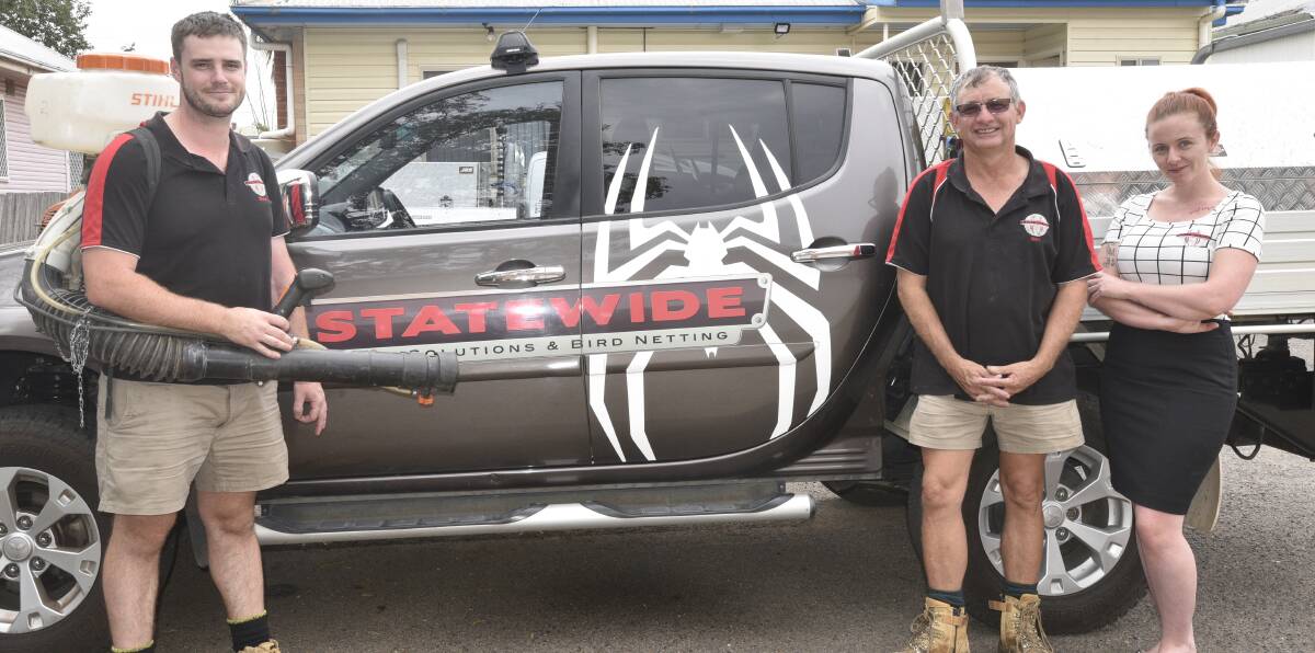 HIGH ALERT: Statewide Pest Control's Shaun Clarke, Nev Fulwood and Jade Christian are bracing for a busy summer season. Photo: Billy Jupp 
