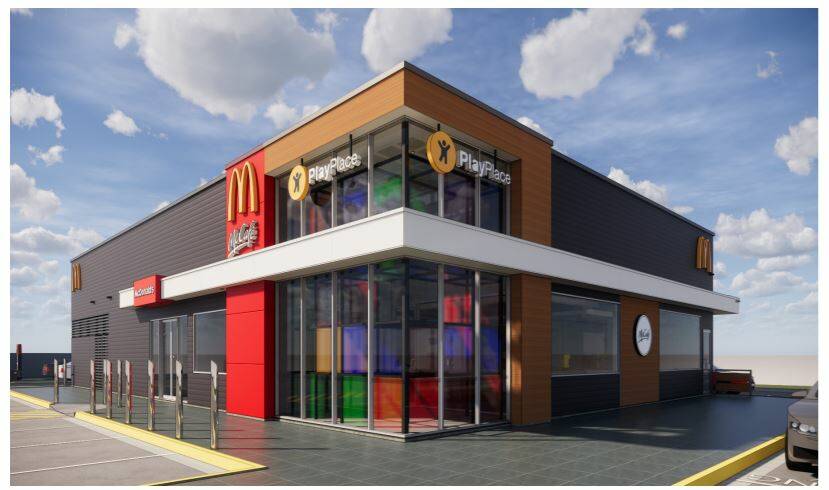 ON THE TABLE: An artists concept of what the proposed North Tamworth McDonald's outlet may look like, as shown in the development application. 