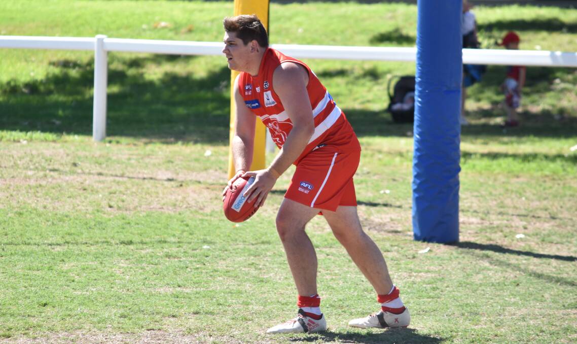BIG START: The Tamworth Swans began their AFL North West season with a 144-point win over the Narrabri Eagles at Leitch Oval. Photo: Ben Jaffrey 