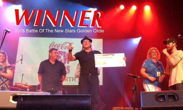 LUCKY WINNER: Al Buchan claims top honours in the golden oldies section of 2018 Coca-Cola Battle Of The New Stars. Photo: Supplied