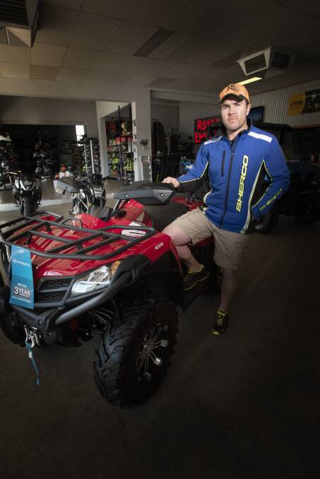 SIT TIGHT: Tamworth Auto Moto Garage's Andrew Kings believes there will still be plenty of options for locals looking to buy quad bikes.. Photo: Peter Hardin 080720PHB012