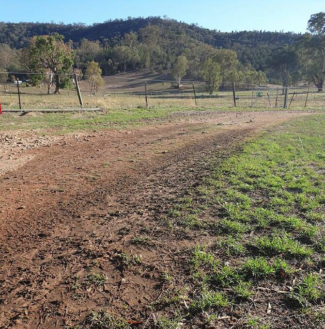 DISAPPOINTING: A muddy trail was all that was left after thieves took water from Rachel Smith's bore. Photo: Supplied 
