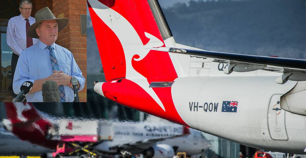 READY FOR TAKE OFF: New England MP Barnaby Joyce has welcomed news of Qantas new direct flights from Tamworth to Brisbane. 