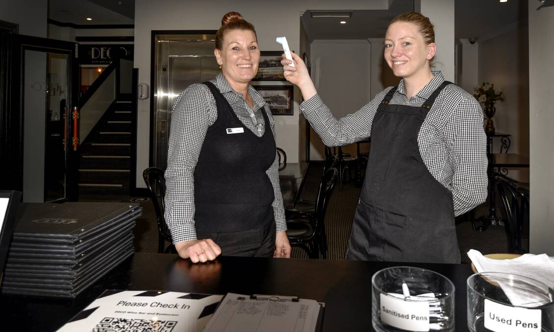 SAFETY FIRST: CH Boutique Hotel's Rae Thompson and Alison Farr have adapted to the new health guidelines. Photo: Billy Jupp