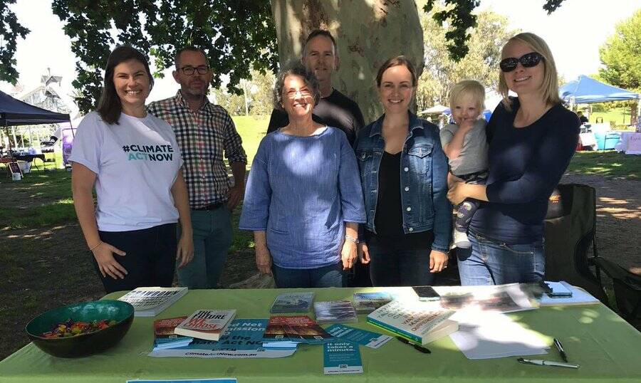 MOVEMENT: Members of the Tamworth Parents and Friends for Climate Action and New England Climate Action Group were busy collecting signatures in Tamworth. Photo: Supplied 