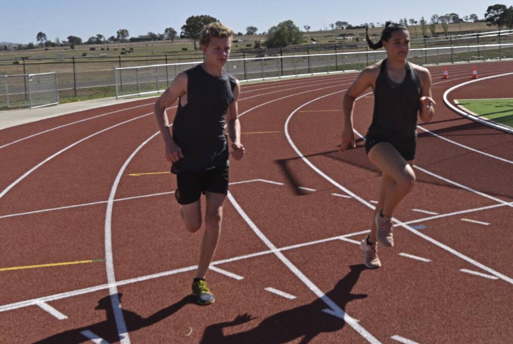 ON THE RUN: Liam Gordon and Emma Klasen have been busy preparing for the weekend's competition in Perth. Photo: Billy Jupp 