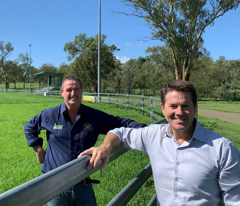 MAJOR BOOST: Tamworth MP Kevin Anderson with Dungowan Cowboys President Rob Brady at the Dungowan Recreation Ground. Photo: Supplied 