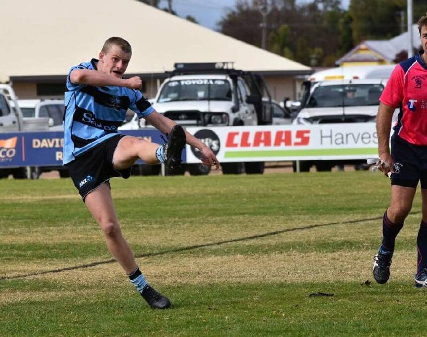 TOP EFFORT: Narrabri Blue Boars' Auley O'Shea was one of North West's top-performing players at the Combined High School rugby championships in Sydney. Photo: Supplied 