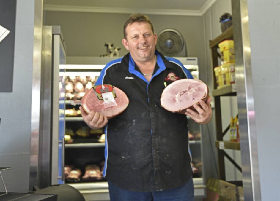 FESTIVE SEASON: Paddock to Plate Butchery's Steve Thompson has enjoyed a spike in demand for Christmas ham. Photo: Billy Jupp 