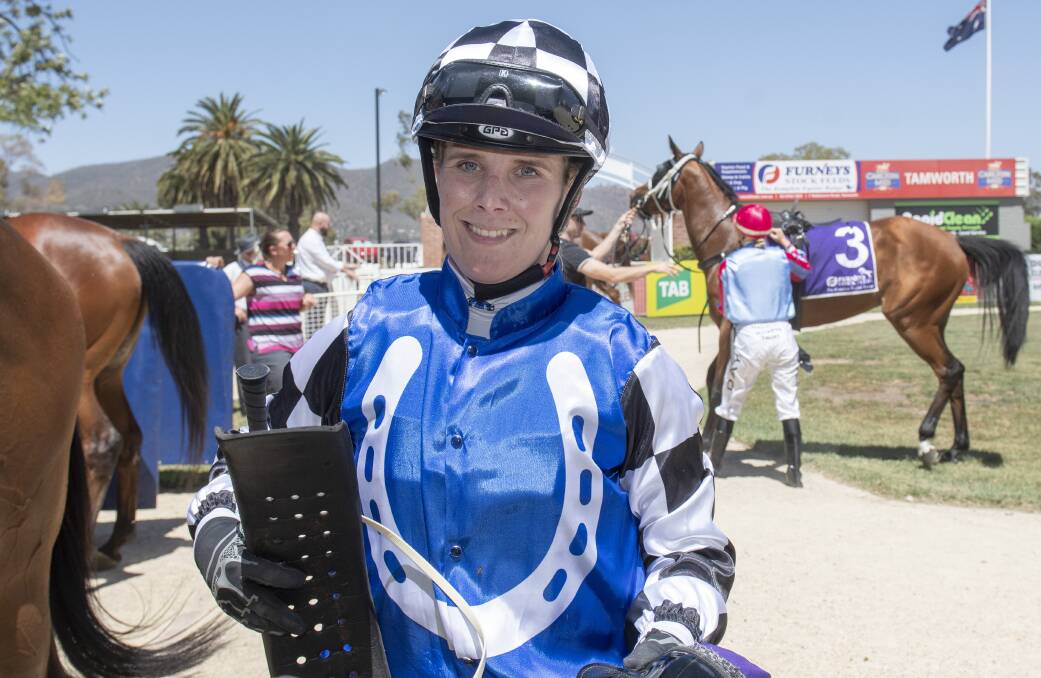 VICTORY TO SAVOUR: Samantha Clenton enjoyed a successful day at Tamworth on Tuesday by claiming early victories in races one and three. Photo: Peter Hardin 031219PHD087 