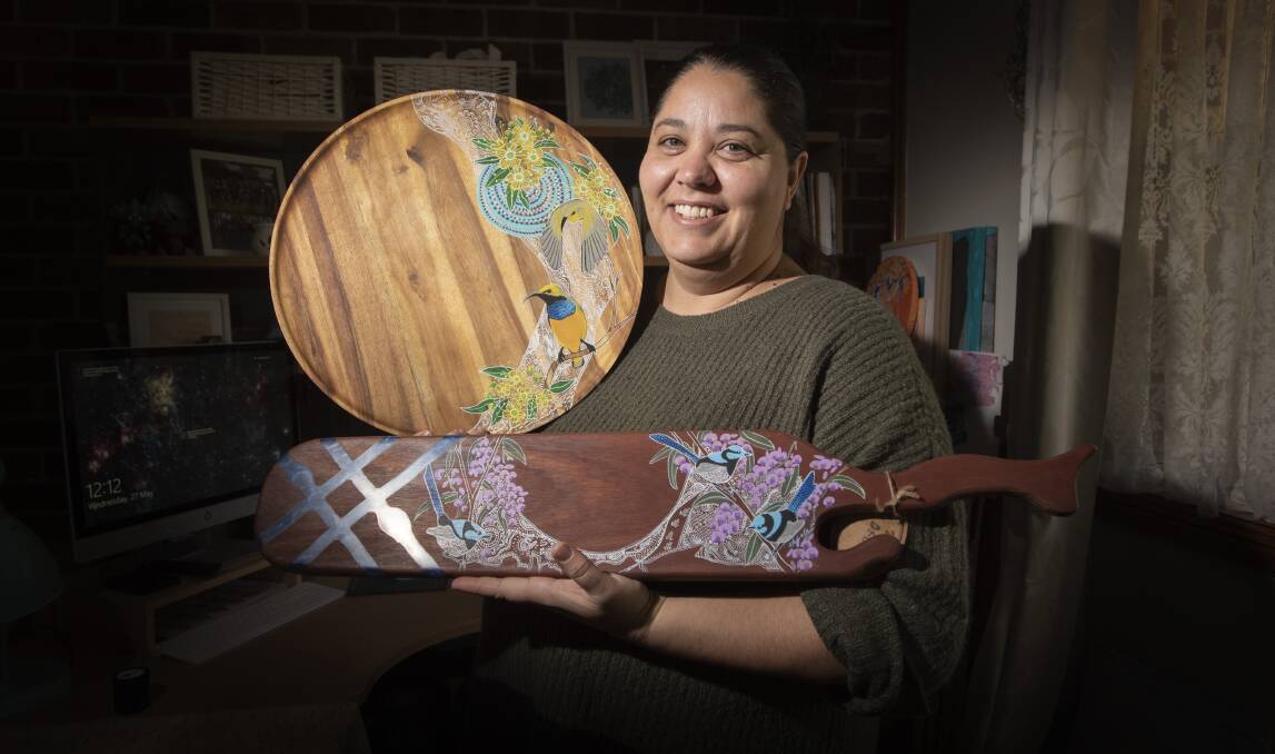 STRONG CONNECTION: Kaliela Thornton's culture and family inspired her to start her Maaya-li Dhawun Creations business earlier this year. Photo: Peter Hardin 270520PHB005 