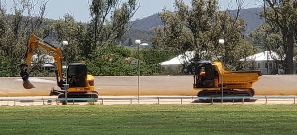 UNDER WAY: Crews have been hard at work bringing the Gunnedah Greyhound Racing Track up to code. Photo: Supplied 