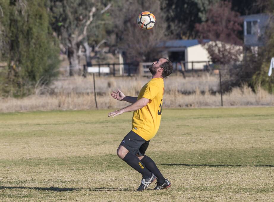 HYPED UP: Gunnedah FC veteran Micheal Cooke believes the club's depth will be a key to its success this season. Photo: Peter Hardin 230618PHD328