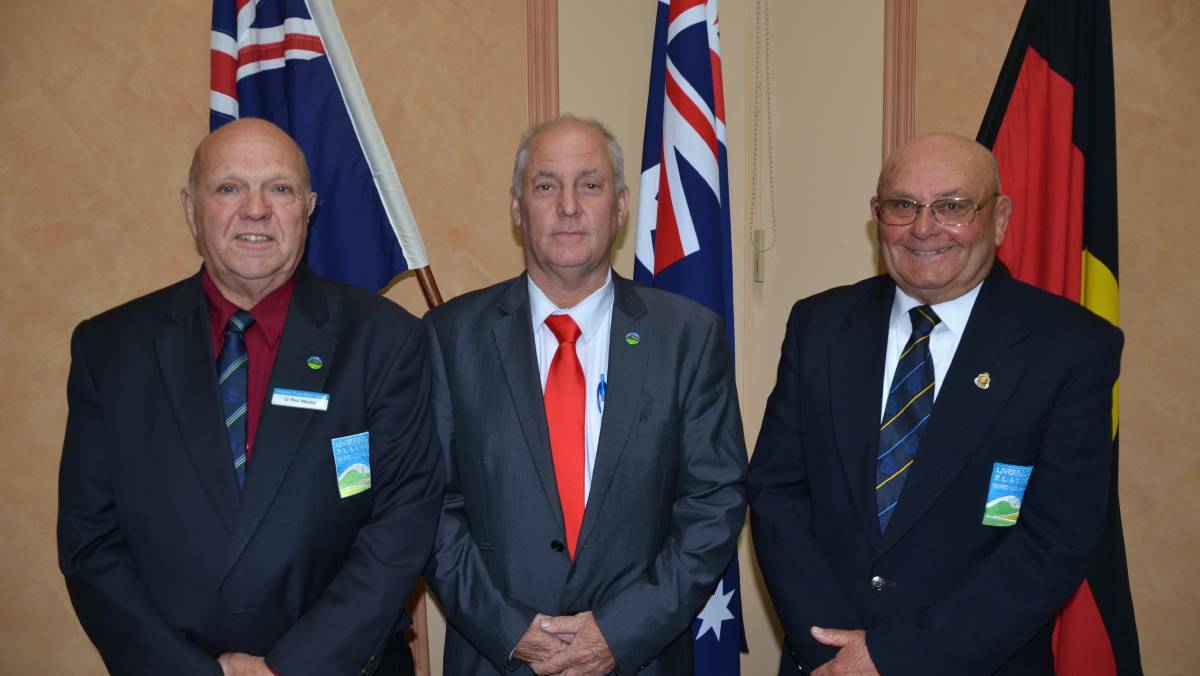 UP FOR GRABS: Current deputy mayor Paul Moules (left), and former deputy mayor Doug Hawkins (right) have nominated for the mayor's role left by Andrew Hope (middle). Photo: Billy Jupp 