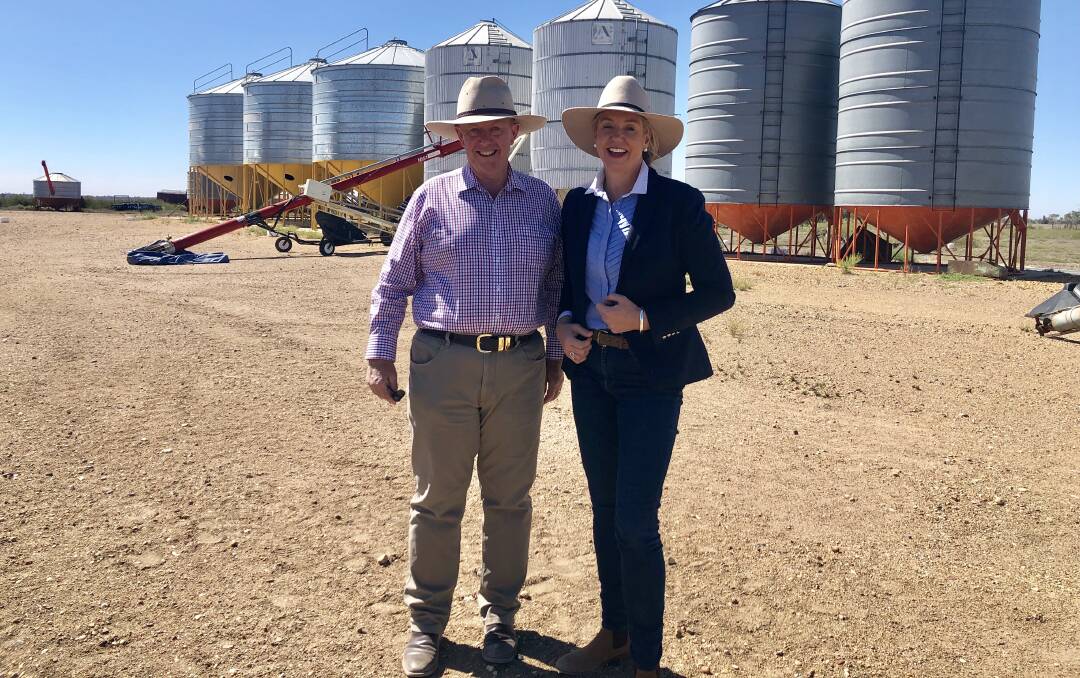 HELPING HAND: Parkes MP Mark Coulton and Senator Bridget McKenzie visit drought stricken areas to help promote the latest funding. Photo: Supplied 