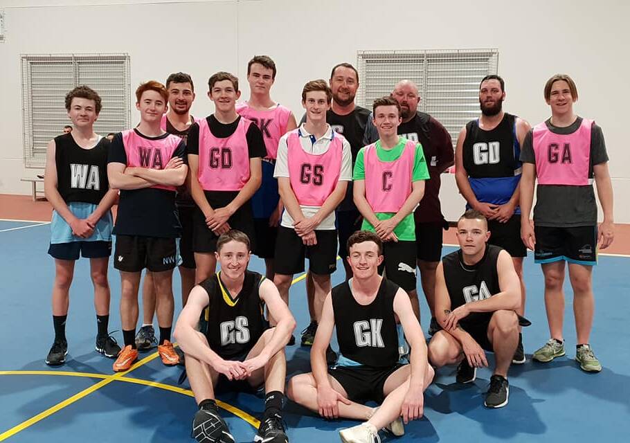 TRAIL BLAZERS: Players took to the court for the first night of the men's netball competition last week. Photo: Supplied 