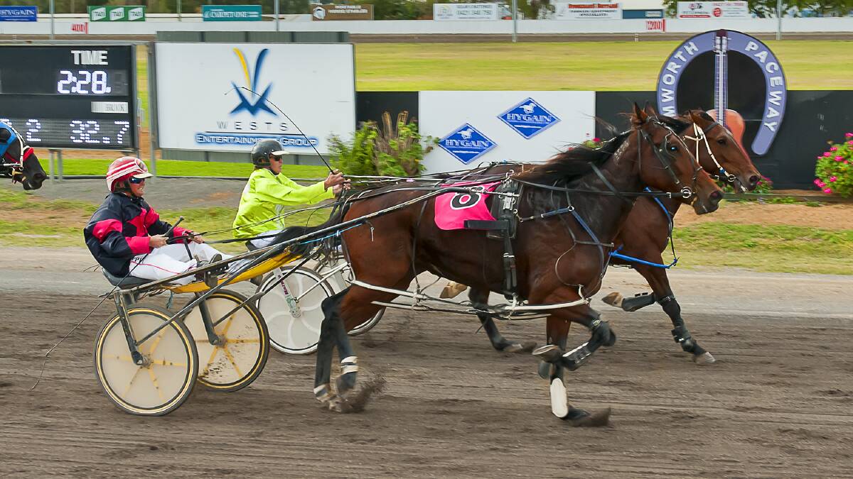 BIG WIN: Emm Aye Dee storms home to claim the Select Autoglass North West Three-Year-Old Classic. Photo: PeterMac Photography 