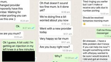The very real exchange scammers had with my mum. Thankfully she couldn't be fooled. Picture: Supplied.