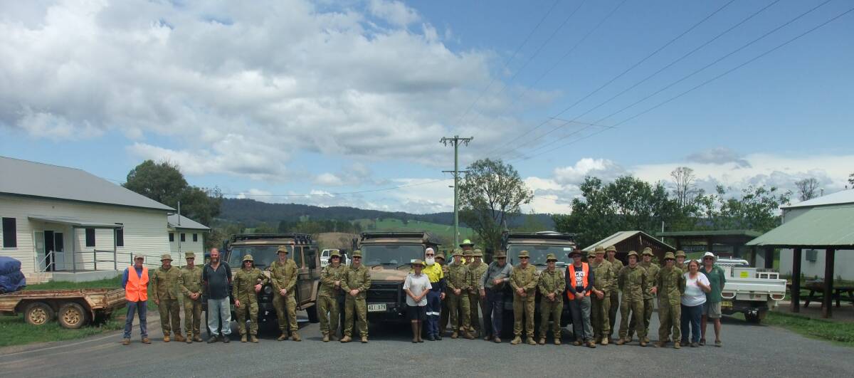 MISSION POSSIBLE: Members of the Australian Defence Force arrived at the BlazeAid Camp in Yarrowitch on Sunday to help clear the way for more than 3000 km of fencing work.
