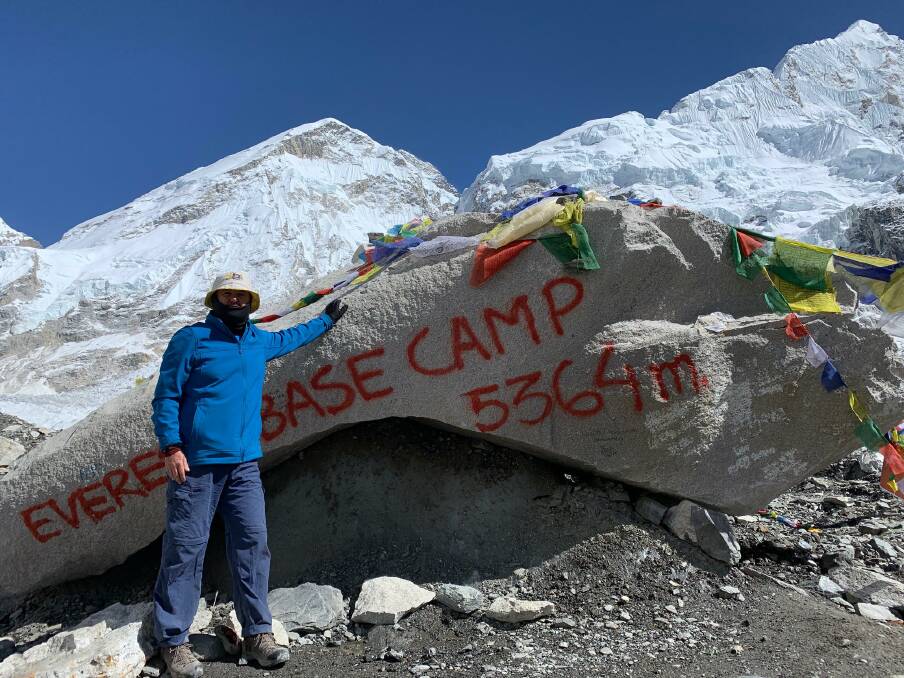 ALTITUDE ADDICT: New ARC general manager James Roncon at Mount Everest base camp in October 2019. He said the natural wonders of the Armidale region are one of the reasons he took on the job in Australia's highest city.