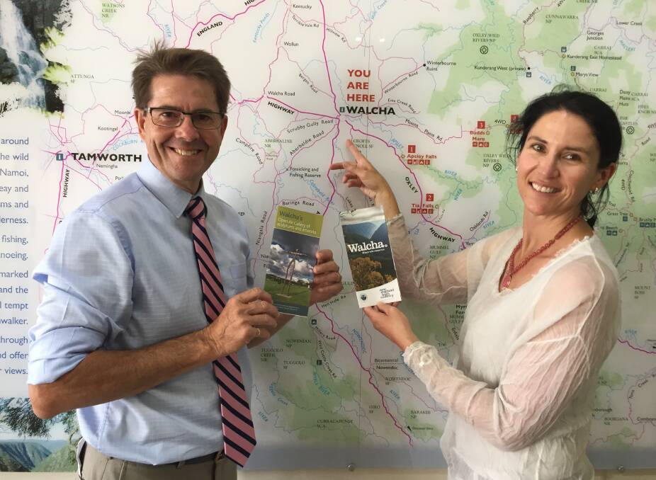 DISCOVERING WALCHA: MP Kevin Anderson and Walcha Tourism Information manager Susie Crawford last December when funding was announced for the production of a brochure to commemorate the bicentenary of John Oxley's visit to the region.