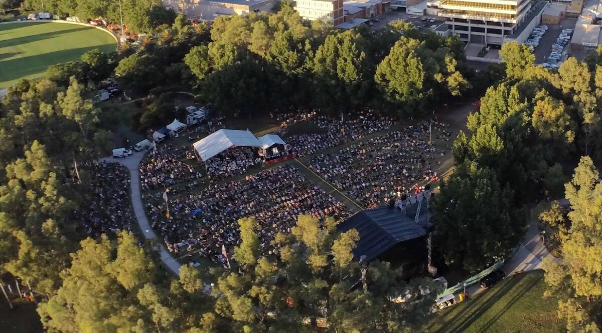 BIRD'S-EYE VIEW: Thousands pack into Bicentennial Park on Sunday night for the Star Maker final, as 10 young country acts performed in front of the largest crowd the concert has ever recorded. Photo: Gareth Gardner