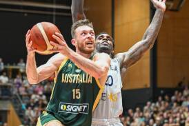 Nick Kay led the way for the Boomers against Korea in Bendigo on Thursday night with 21 points and a 12 rebounds for a double-double. Picture by Enzo Tomasiello