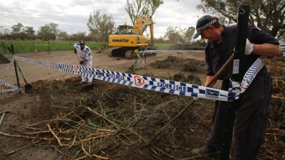 Police are excavating a dam after a tip-off from the public. Photo: NSW Police